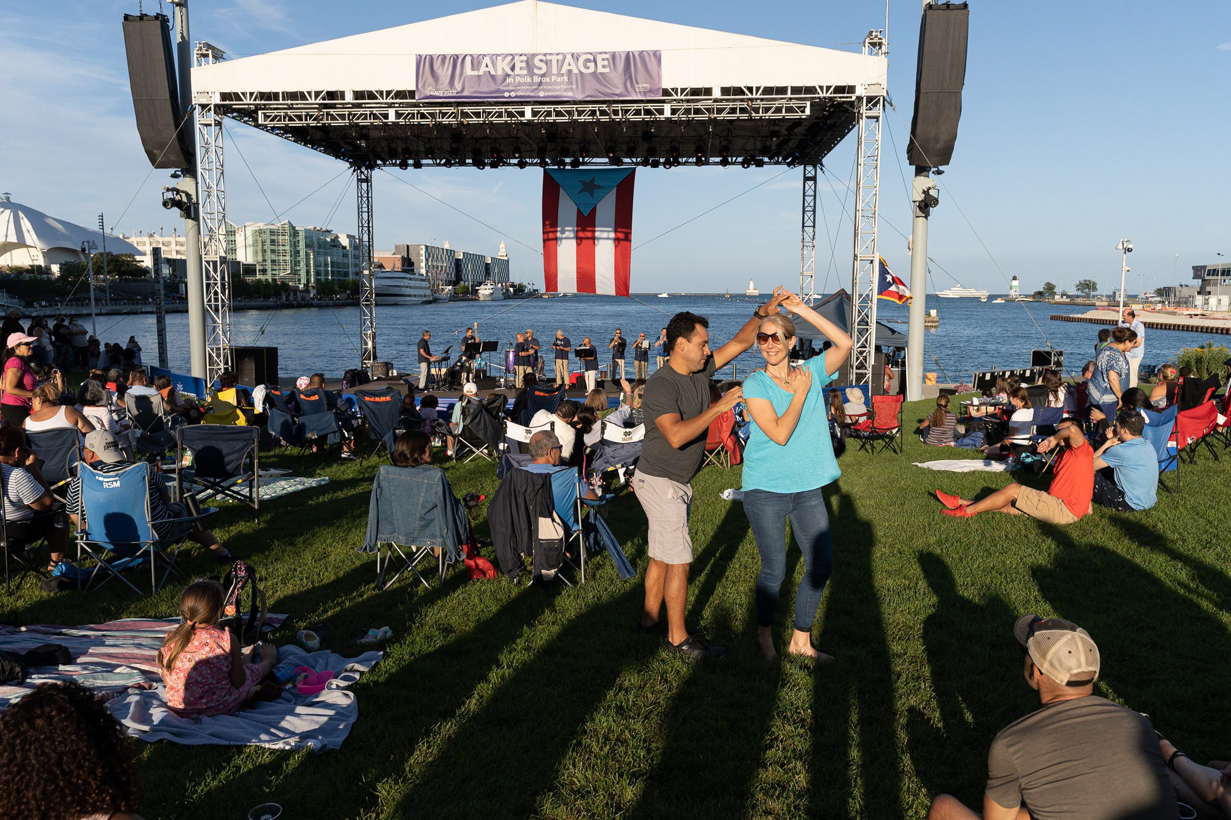 People Dancing at Noche Caribena at Navy Pier